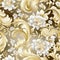 Elaborate gold and white floral background with detailed shading (tiled)