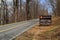 An elaborate sign welcomes visitors to Skyline Drive in Shenandoah National Park