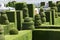 Elaborate topiary in Tulcan Ecuador cemetery