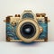 Elaborately Decorated Camera With Gold And Blue Design