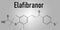 Elafibranor drug molecule skeletal chemical formula. Flat design