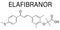Elafibranor drug molecule skeletal formula. Chemical structure
