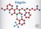 Elagolix drug molecule. It is gonadotropin-releasing hormone antagonists. Sheet of paper in a cage. Structural chemical formula
