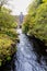 Elan river and the of the dam of the Pen-y-Garreg Reservoir.