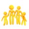 Elastic yellow humanoid family icon