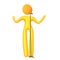 Elastic yellow humanoid idol singer icon