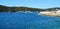 Elba island, Italy, Tyrrhenian sea and rocks, boats