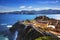 Elba island, Portoferraio aerial view. Lighthouse and fort. Tuscany, Italy.