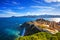 Elba island, Portoferraio aerial view. Lighthouse and fort. Tuscany, Italy.