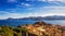 Elba island, Portoferraio aerial view. Lighthouse and fort. Tuscany, Italy.