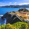 Elba island, Portoferraio aerial view. Lighthouse and fort. Tuscany, Italy.