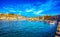 Elba island, Portoferraio village harbour and skyline. Tuscany,