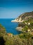 Elba Island, rugged coast cliffs and transparent turquoise water, Italy, Tuscany.