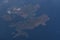 Elba island viewed from airplane window