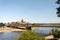 Elbe River with Carola Bridge in Dresden