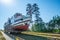 Elblaski Canal navigation on waterway with small vessel