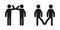 Elbow bump and foot tap icon. New greeting to avoid the spread of coronavirus. Two friends meet, instead of greeting with a hug