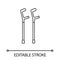 Elbow crutches linear icon