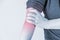 Elbow injury in humans .elbow pain,joint pains people medical, mono tone highlight at elbow