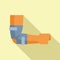 Elbow injury icon flat vector. Joint pain