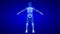 Elbow Pain animation - front view. Blue Human Anatomy Body 3D Scan render - seamless loop on blue background