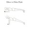 Elbows to palms plank exercise outline