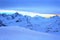 Elbrus region. Sunset. Mountains and clouds in Kabardino-Balkariya, Russia