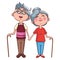 Elder couple cane