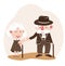 Elder couple  promise flat design vector