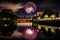Elder Park, Adelaide, Australia Day fireworks as seen from the Torrens footbridge
