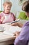 Elder women reading book