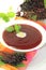 Elderberries soup with mint