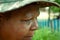 Elderly african american woman with blank stare