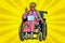 Elderly African woman disabled person in a wheelchair, gadget ta