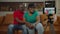 Elderly black couple broadcasting vlog online