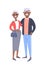 Elderly black couple. Hand drawn woman and man. Flat style vector illustration family. Cartoon characters