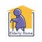 Elderly care or nursing home isolated icon, senior people care