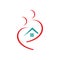 elderly caring and nurse home care logo design vector symbol graphic concept