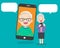 Elderly with communication using smart phone