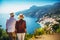 Elderly Couple Admiring Coastal Beauty, senior tourists hiking