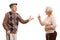 Elderly couple arguing with each other