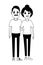 Elderly couple avatar cartoon character