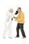 Elderly couple with boxing gloves