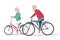 Elderly couple cycling flat vector illustration