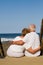 Elderly couple embracing