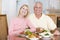 Elderly Couple Enjoying Healthy meal