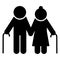 Elderly couple icon. Old people silhouette symbol. Vector