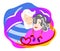 Elderly couple in love. Vector bright family concept.