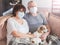 Elderly couple in medical masks during the pandemic coronavirus