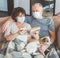 Elderly couple in medical masks during the pandemic coronavirus